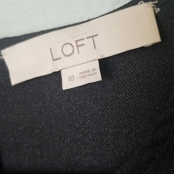 Loft flutter sleeve gray dress size 10 Twee Workplace Siren Officecore - Picture 2 of 11